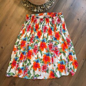 Bright Floral Midi Skirt